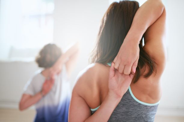 Shoulder stretches for behind back